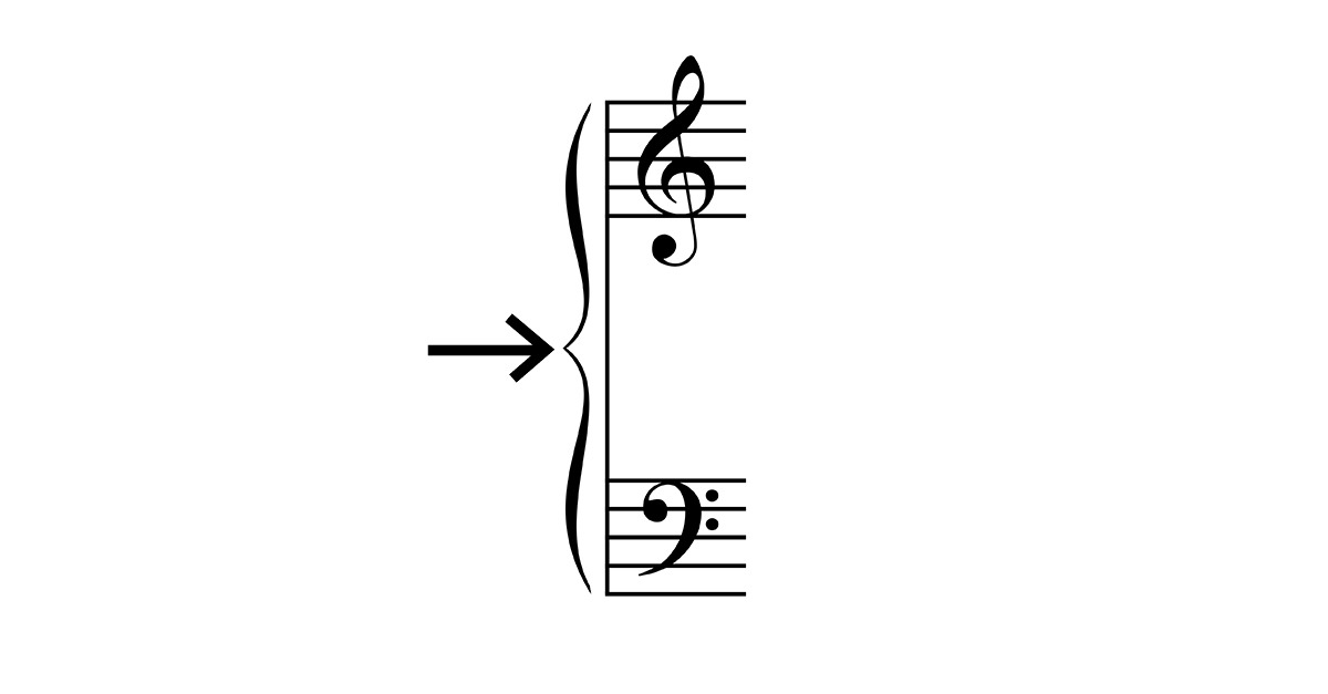 simbolo di parentesi graffa musicale