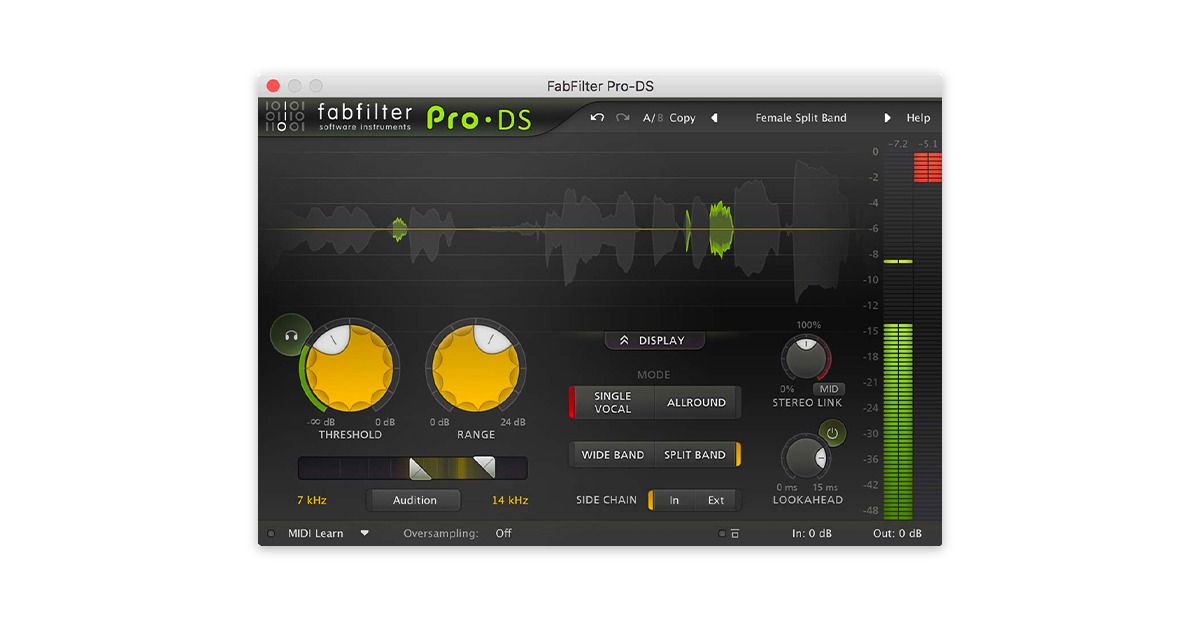 Fabfilter Pro-DS de-esser plugin