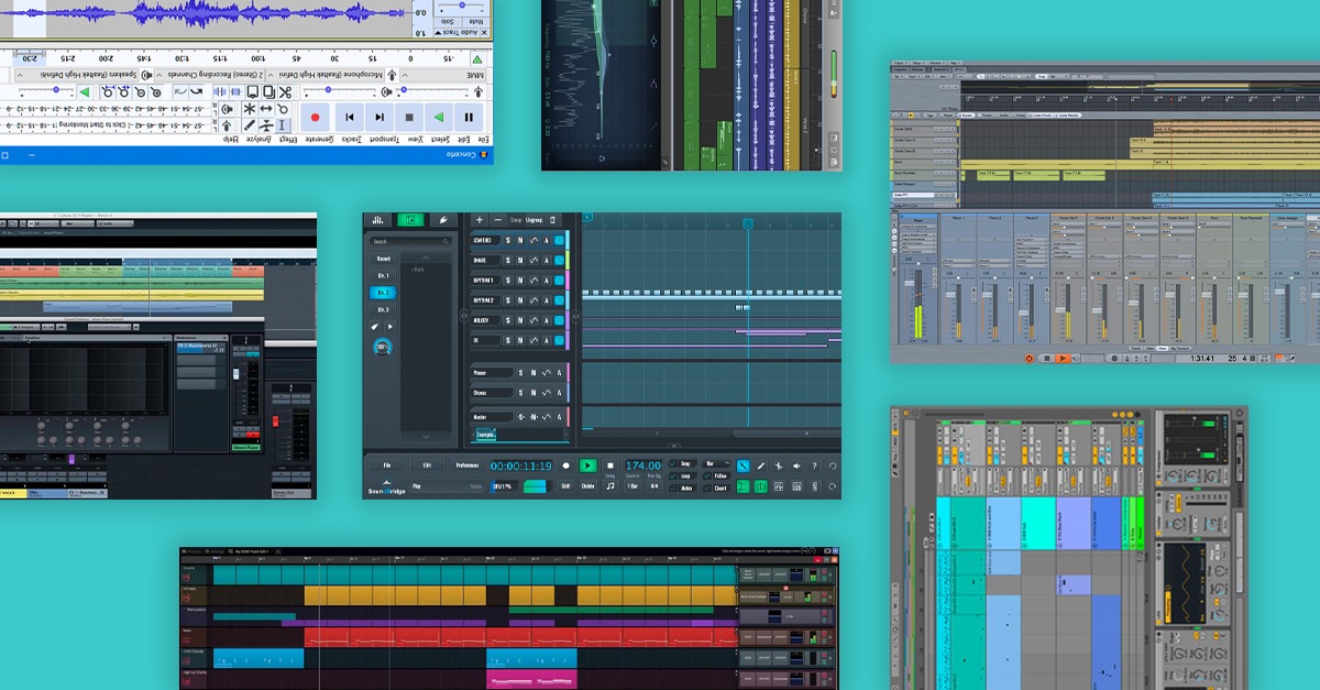 a collage of free daw software