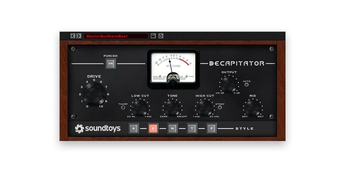 soundtoys decapitator distortion plugin