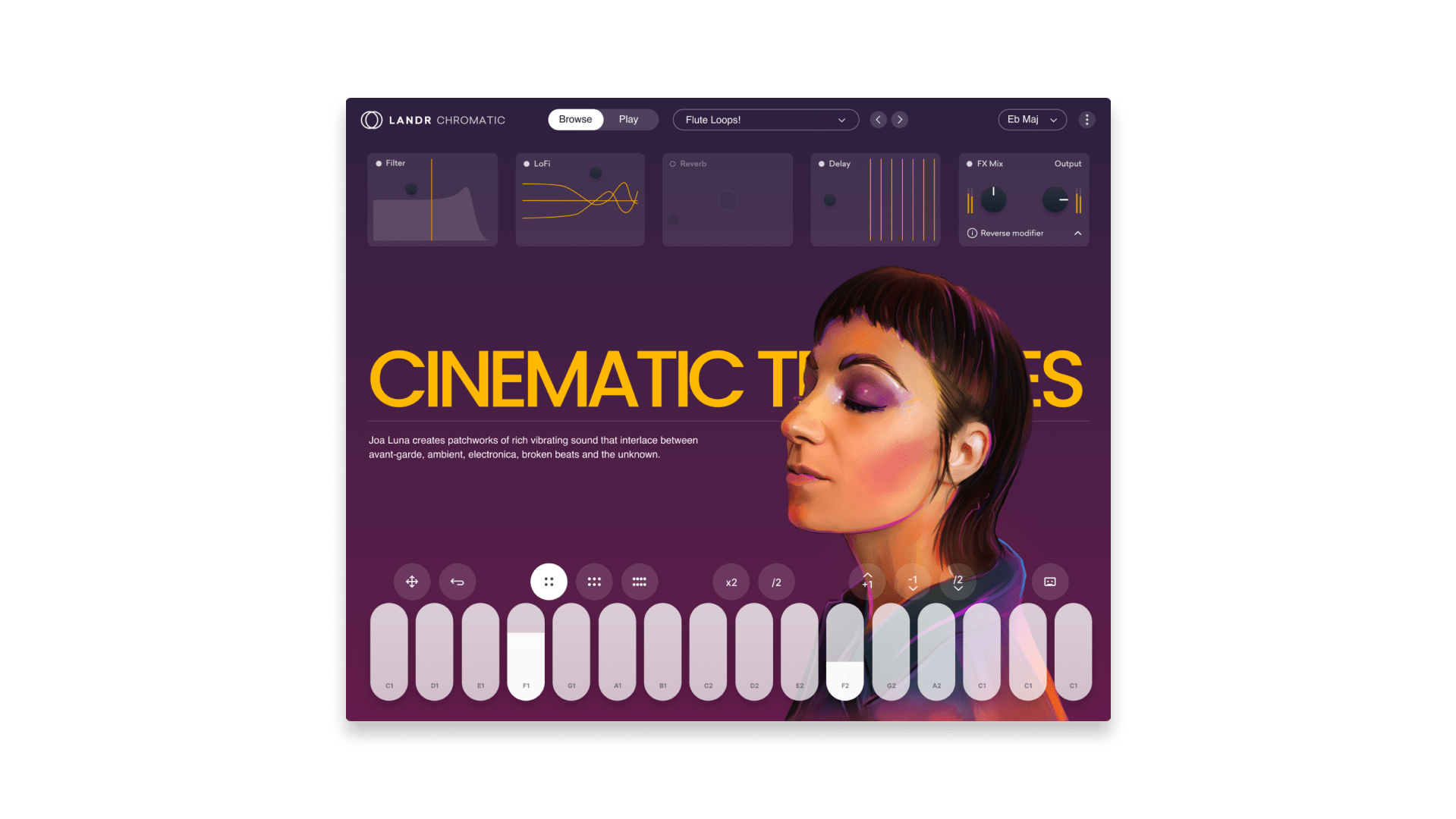 Chromatic is a sample based instrument that makes it easy to manipulate inspiring loop packs with a number of effects.