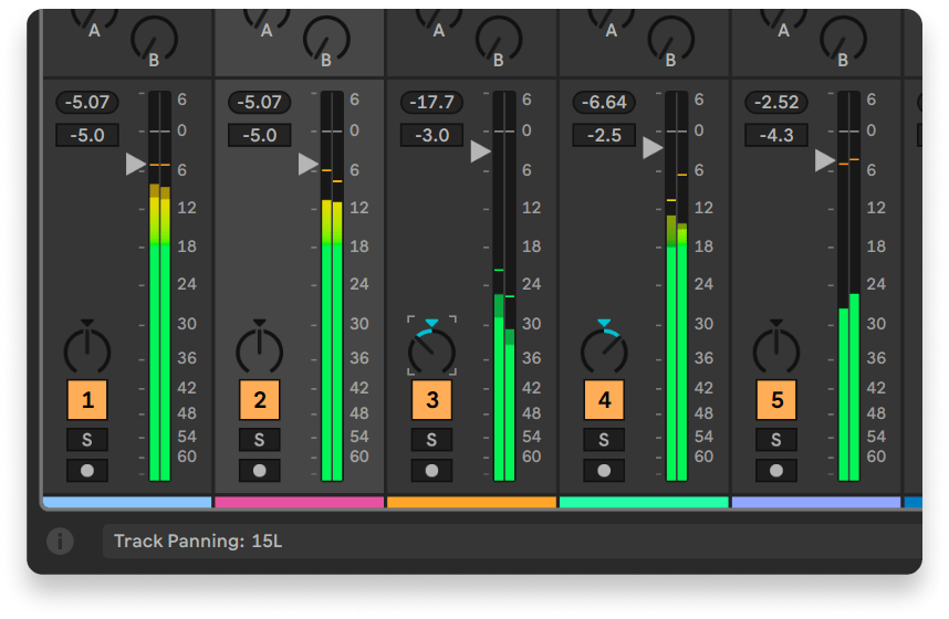 Panning our lead keys slightly to the right and our chords slightly to the left helped to create more dimension and definition between them.