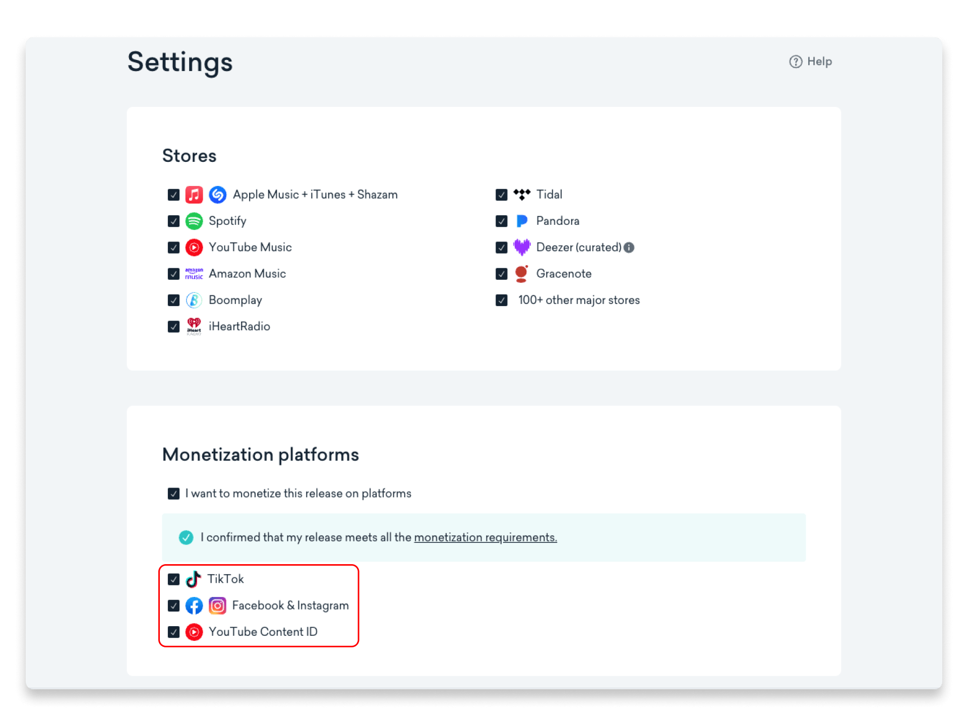 LANDR Distribution&#039;s upload form allows you to specify that you want your music in TikTok&#039;s audio library.