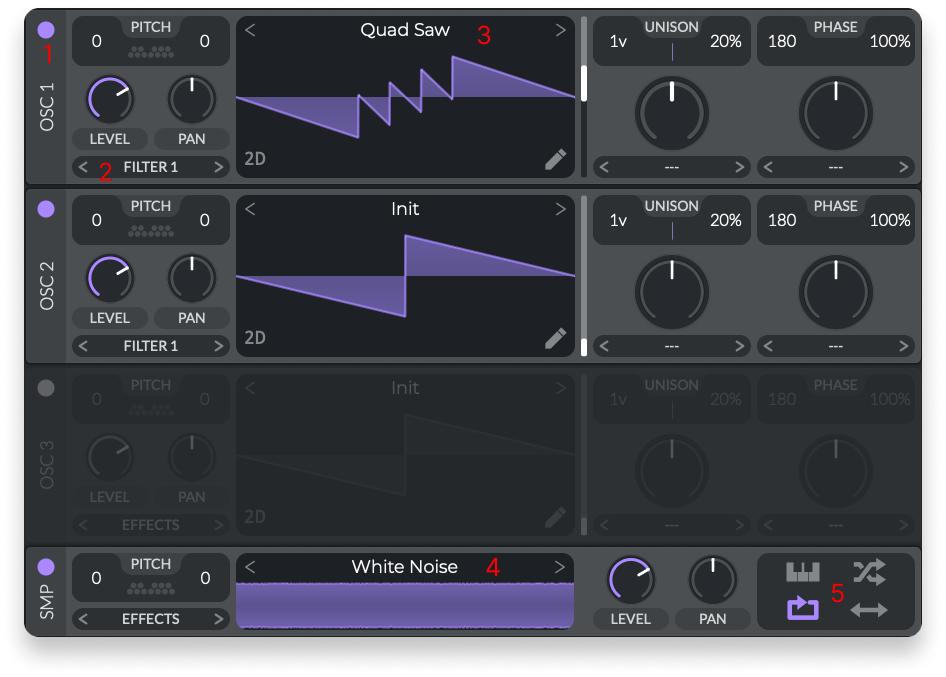 The oscillator section